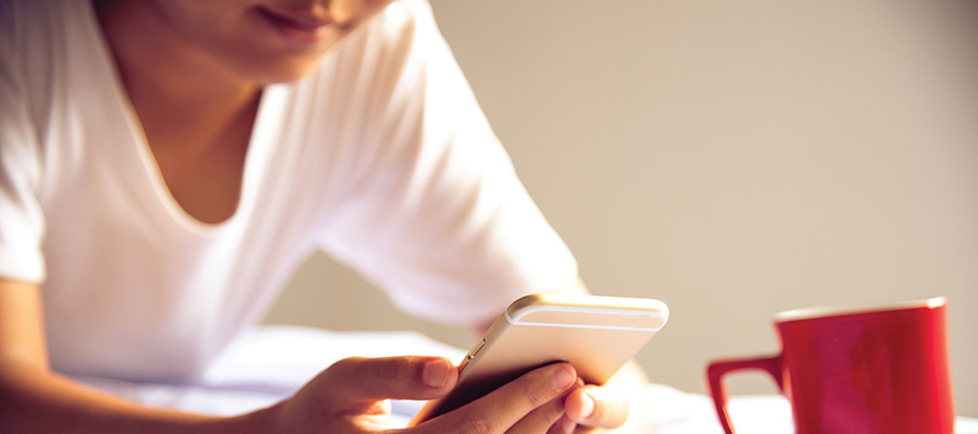 person looking at a phone