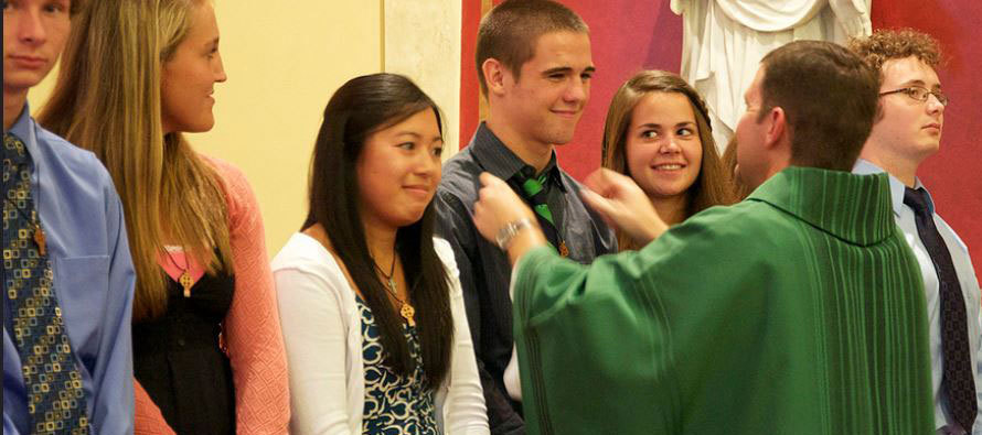 young adults at Catholic Mass